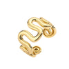 Wholesale Jewelry Copper Gold Plated Geometric Water Drop Retro Twist Open Ring For Women