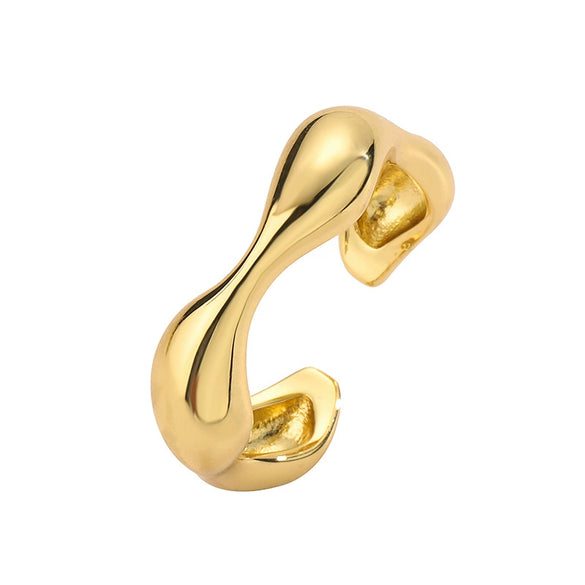 Wholesale Jewelry Copper Gold Plated Geometric Water Drop Retro Twist Open Ring For Women