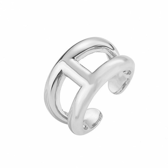 Wholesale Jewelry Copper Gold Plated Geometric Water Drop Retro Twist Open Ring For Women