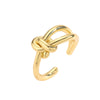 Wholesale Jewelry Copper Gold Plated Geometric Water Drop Retro Twist Open Ring For Women