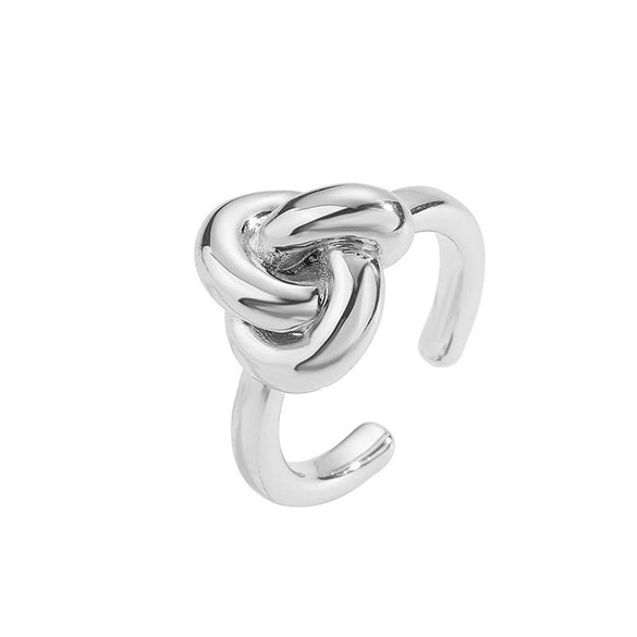 Wholesale Jewelry Copper Gold Plated Geometric Water Drop Retro Twist Open Ring For Women