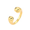 Wholesale Jewelry Copper Gold Plated Geometric Water Drop Retro Twist Open Ring For Women