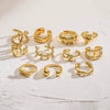 Wholesale Jewelry Copper Gold Plated Geometric Water Drop Retro Twist Open Ring For Women