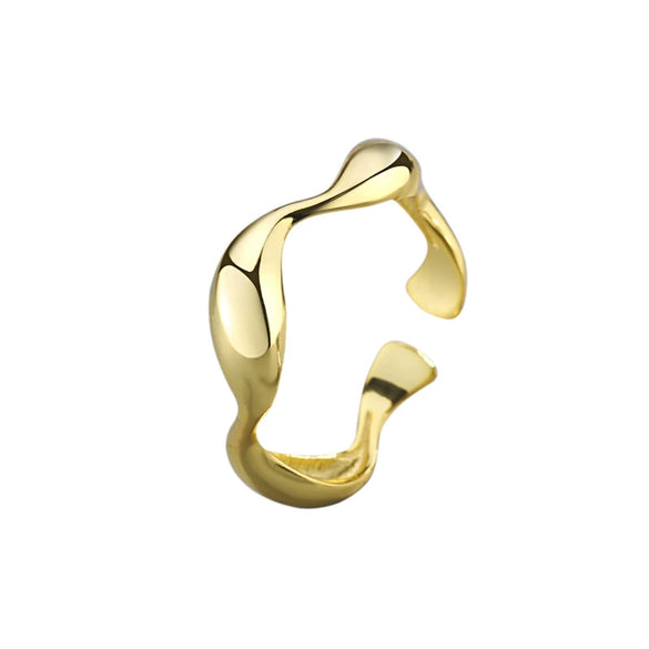 Wholesale Jewelry Copper Gold Plated Irregular Wavy Pattern Ring