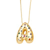 Wholesale Jewelry Copper Gold Plated Letter Pendant Necklace With Box Chain