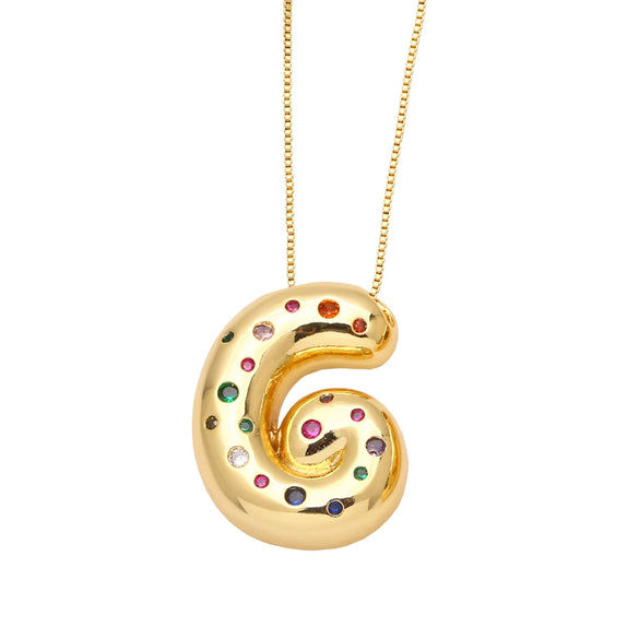 Wholesale Jewelry Copper Gold Plated Letter Pendant Necklace With Box Chain