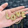 Wholesale Jewelry Copper Gold Plated Letter Pendant Necklace With Box Chain
