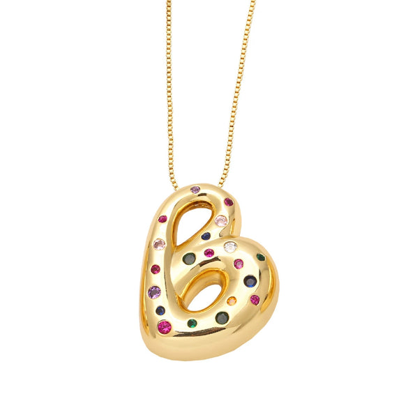 Wholesale Jewelry Copper Gold Plated Letter Pendant Necklace With Box Chain