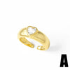 Wholesale Jewelry Copper Gold Plated Love Heart Fivepointed Star Open Ring With Bow Tie Minimalist Style