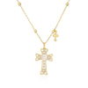 Wholesale Jewelry Copper Gold Plated Oil Drop Cross Ochain Necklace For Women Geometric Style