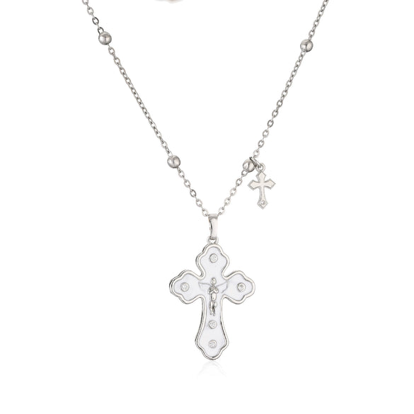 Wholesale Jewelry Copper Gold Plated Oil Drop Cross Ochain Necklace For Women Geometric Style
