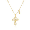 Wholesale Jewelry Copper Gold Plated Oil Drop Cross Ochain Necklace For Women Geometric Style