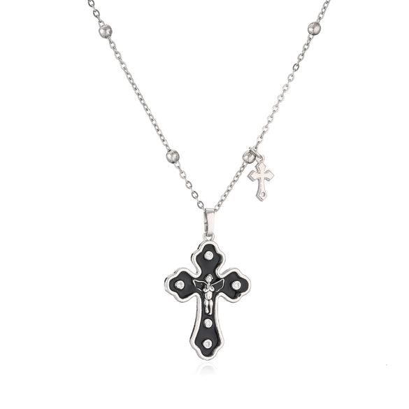 Wholesale Jewelry Copper Gold Plated Oil Drop Cross Ochain Necklace For Women Geometric Style