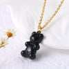 Wholesale Jewelry Copper Goldplated Bear Pendant Necklace With Oil Dripping Design And Simple Style