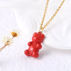 Wholesale Jewelry Copper Goldplated Bear Pendant Necklace With Oil Dripping Design And Simple Style