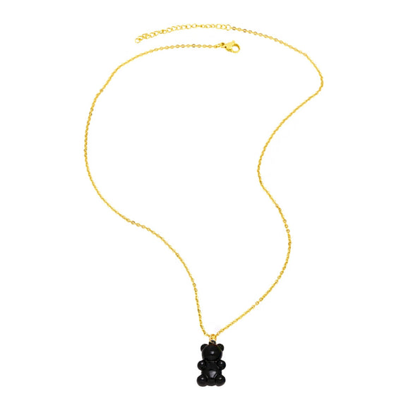 Wholesale Jewelry Copper Goldplated Bear Pendant Necklace With Oil Dripping Design And Simple Style
