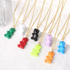 Wholesale Jewelry Copper Goldplated Bear Pendant Necklace With Oil Dripping Design And Simple Style