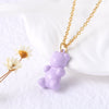 Wholesale Jewelry Copper Goldplated Bear Pendant Necklace With Oil Dripping Design And Simple Style