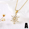 Wholesale Jewelry Copper Goldplated Geometric Fourleaf Clover Snowflake Pendant Necklace With Bamboo Chain