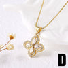Wholesale Jewelry Copper Goldplated Geometric Fourleaf Clover Snowflake Pendant Necklace With Bamboo Chain
