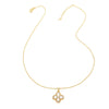 Wholesale Jewelry Copper Goldplated Geometric Fourleaf Clover Snowflake Pendant Necklace With Bamboo Chain