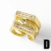 Wholesale Jewelry Copper Goldplated Geometric Love Heart Open Ring For Women
