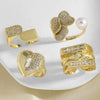 Wholesale Jewelry Copper Goldplated Geometric Love Heart Open Ring For Women