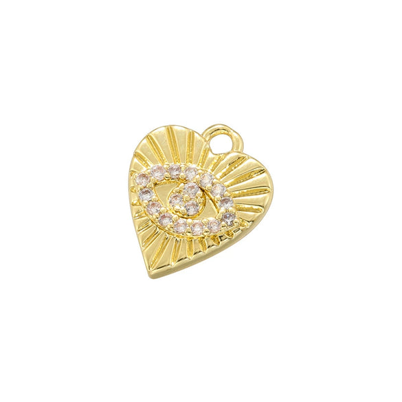 Wholesale Jewelry Copper Goldplated Heart Flower Bow Pendant