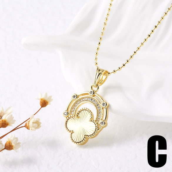 Wholesale Jewelry Copper Goldplated Heart Shape Pendant Necklace With O Chain