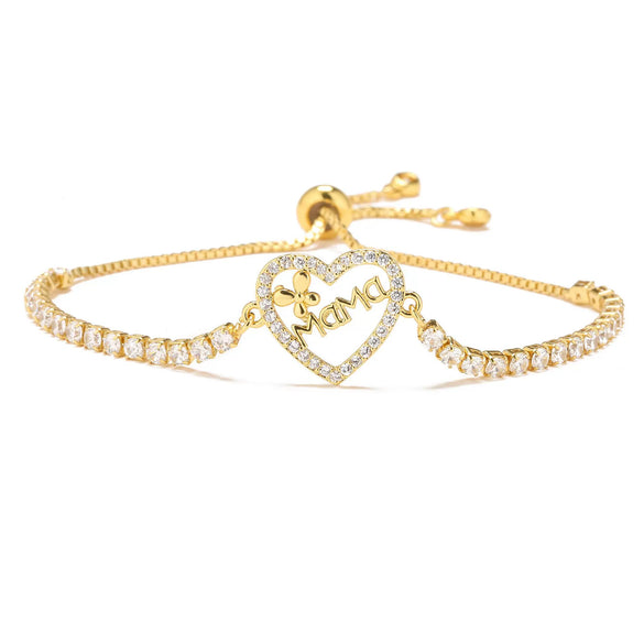 Wholesale Jewelry Copper Goldplated Inlaid Artificial Gem And Semiprecious Stone Geometric Style Pushpull Adjustable Women's Bracelet