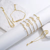 Wholesale Jewelry Copper Goldplated Inlaid Artificial Gem And Semiprecious Stone Geometric Style Pushpull Adjustable Women's Bracelet