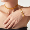 Wholesale Jewelry Copper Goldplated Ochain Multilayer Stitching Allmatch Bracelet Necklace