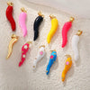 Wholesale Jewelry Copper Goldplated Oildropping Chili Pendant Necklace