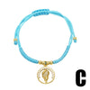Wholesale Jewelry Copper Goldplated Starfish Turtle Pendant Braided Bracelet Simple Style Electroplating