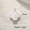 Wholesale Jewelry Copper Goldplated Sweet Style Flower Fourleaf Clover Pendant With Zircon Inlaid And Colorpreserving Abalone Shell Diy Jewelry Accessories Double Hole