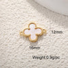 Wholesale Jewelry Copper Goldplated Sweet Style Flower Fourleaf Clover Pendant With Zircon Inlaid And Colorpreserving Abalone Shell Diy Jewelry Accessories Double Hole