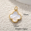 Wholesale Jewelry Copper Goldplated Sweet Style Flower Fourleaf Clover Pendant With Zircon Inlaid And Colorpreserving Abalone Shell Diy Jewelry Accessories Double Hole
