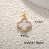 Wholesale Jewelry Copper Goldplated Sweet Style Flower Fourleaf Clover Pendant With Zircon Inlaid And Colorpreserving Abalone Shell Diy Jewelry Accessories Double Hole