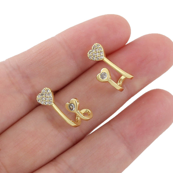 Wholesale Jewelry Copper Goldplated Ushaped Heartshaped Earrings For Women