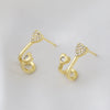 Wholesale Jewelry Copper Goldplated Ushaped Heartshaped Earrings For Women