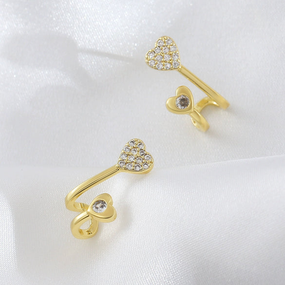 Wholesale Jewelry Copper Goldplated Ushaped Heartshaped Earrings For Women