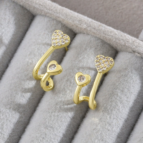 Wholesale Jewelry Copper Goldplated Ushaped Heartshaped Earrings For Women