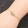 Wholesale Jewelry Copper Handmade Microinlaid Zircon Turtle Adjustable Unisex Bracelet