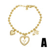 Wholesale Jewelry Copper Heart Butterfly Dragonfly Pendant Beaded Bracelet Electroplated