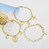 Wholesale Jewelry Copper Heart Butterfly Dragonfly Pendant Beaded Bracelet Electroplated