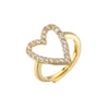 Wholesale Jewelry Copper Heart Microinlaid Zircon Electroplated Ladies Ring