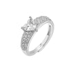 Wholesale Jewelry Copper Heart Microinlaid Zircon Electroplated Ladies Ring