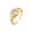 Wholesale Jewelry Copper Heart Microinlaid Zircon Electroplated Ladies Ring
