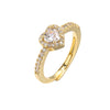 Wholesale Jewelry Copper Heart Microinlaid Zircon Electroplated Ladies Ring