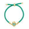 Wholesale Jewelry Copper Heart Pendant Bracelet Electroplated